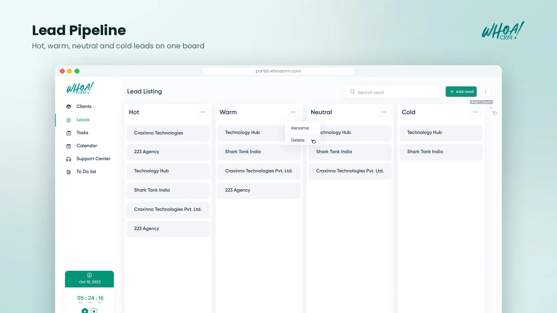 Whoa! CRM – Task Management Platform project shot 3