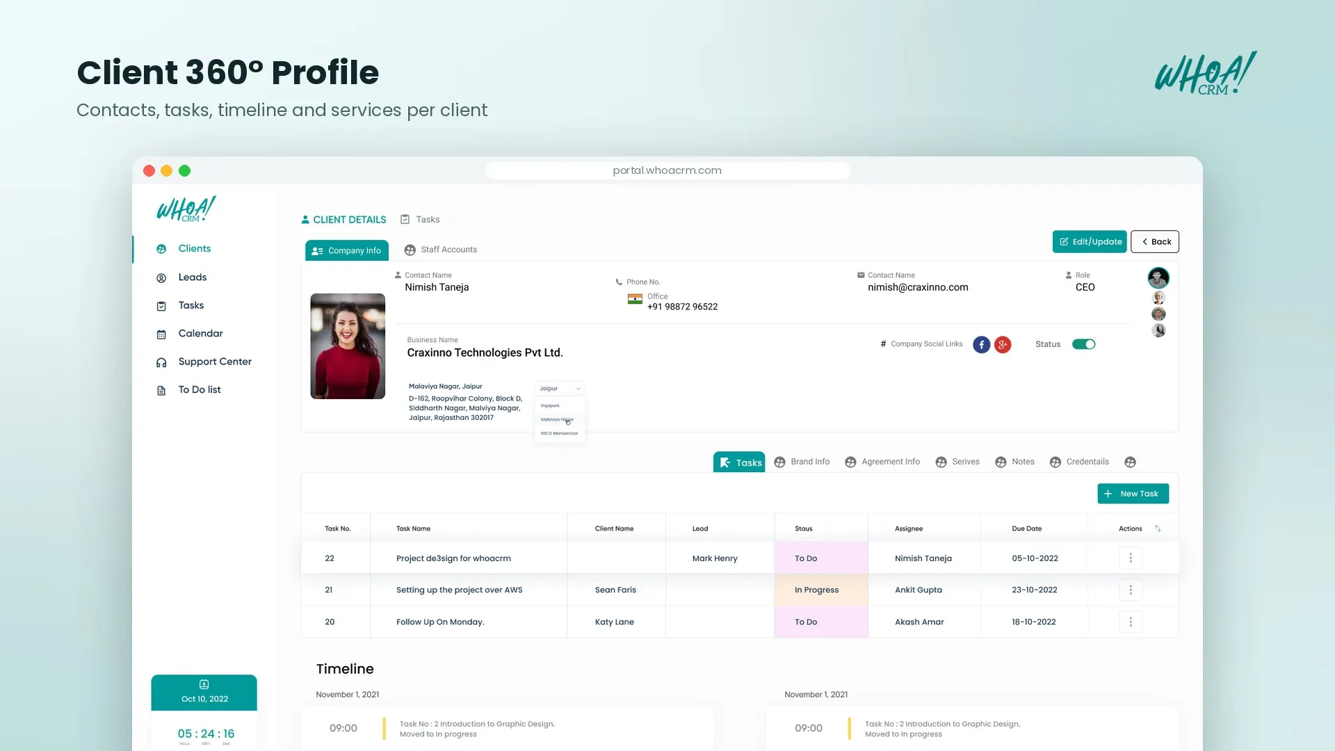 Whoa! CRM – Task Management Platform project shot 4