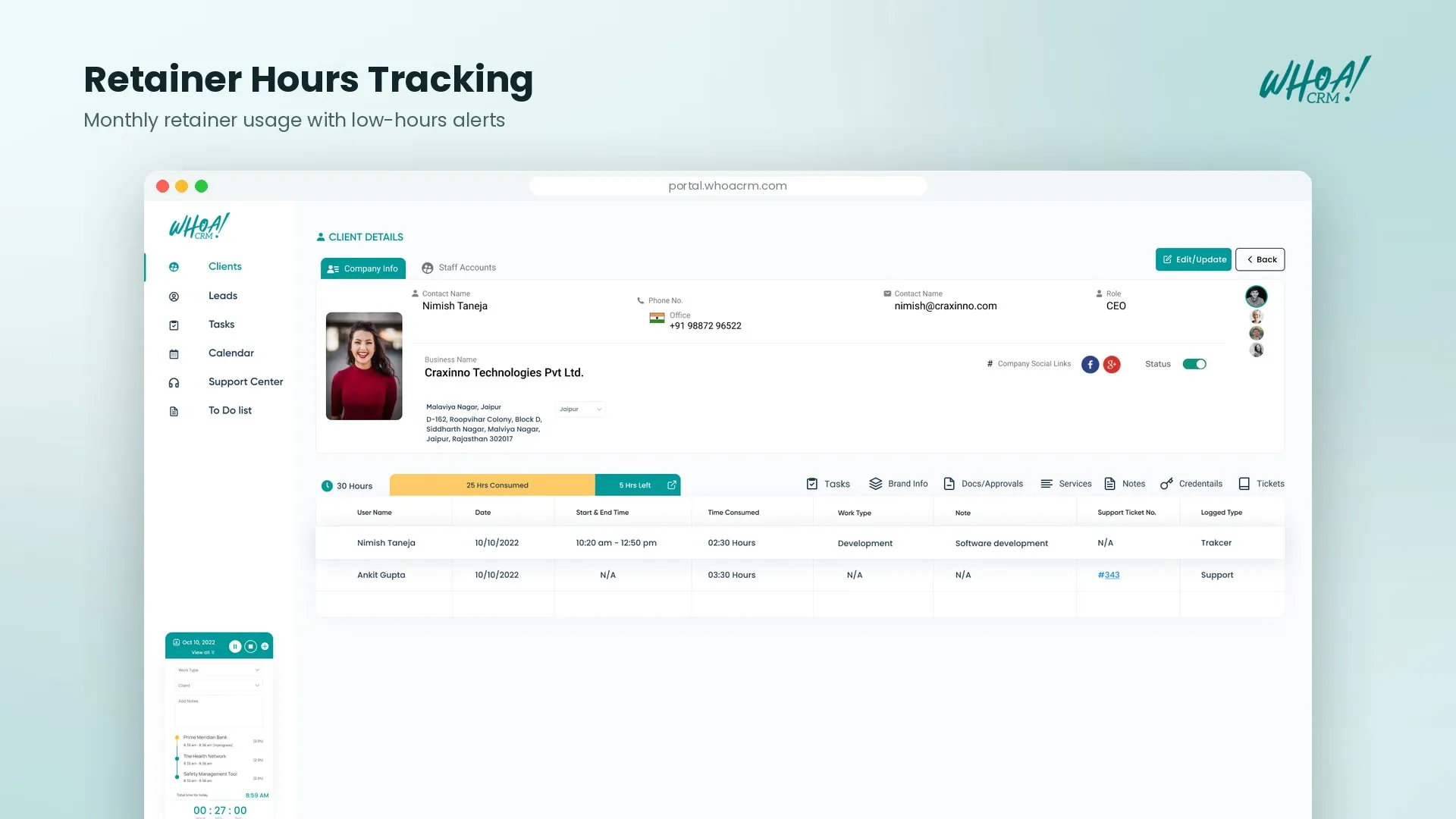 Whoa! CRM – Task Management Platform project shot 9