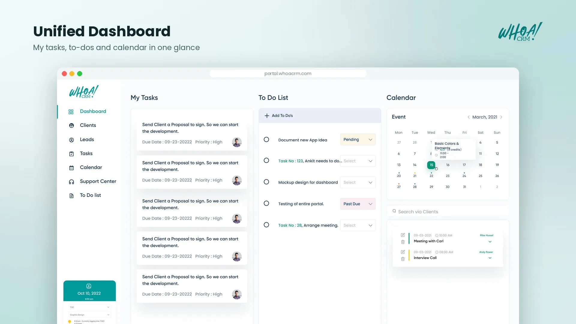 Whoa! CRM – Task Management Platform project shot 1