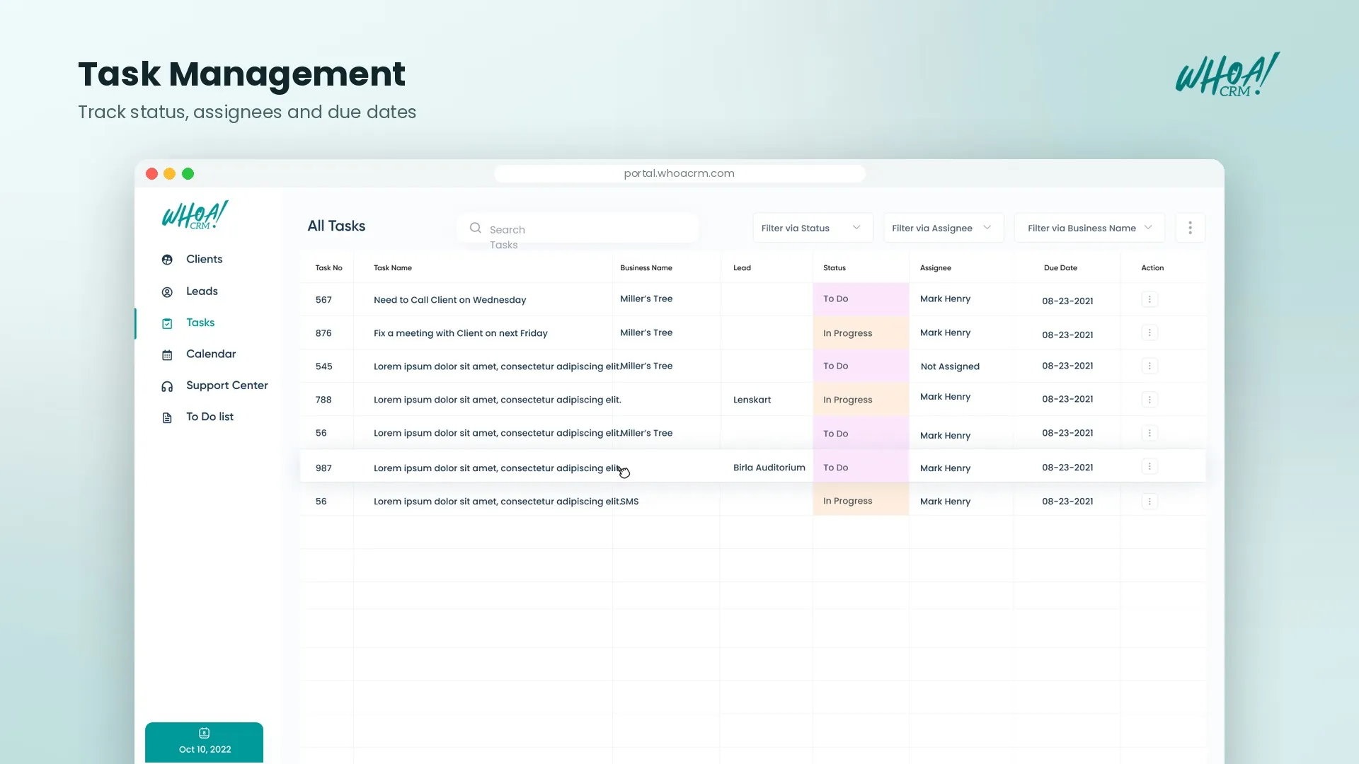 Whoa! CRM – Task Management Platform project shot 7
