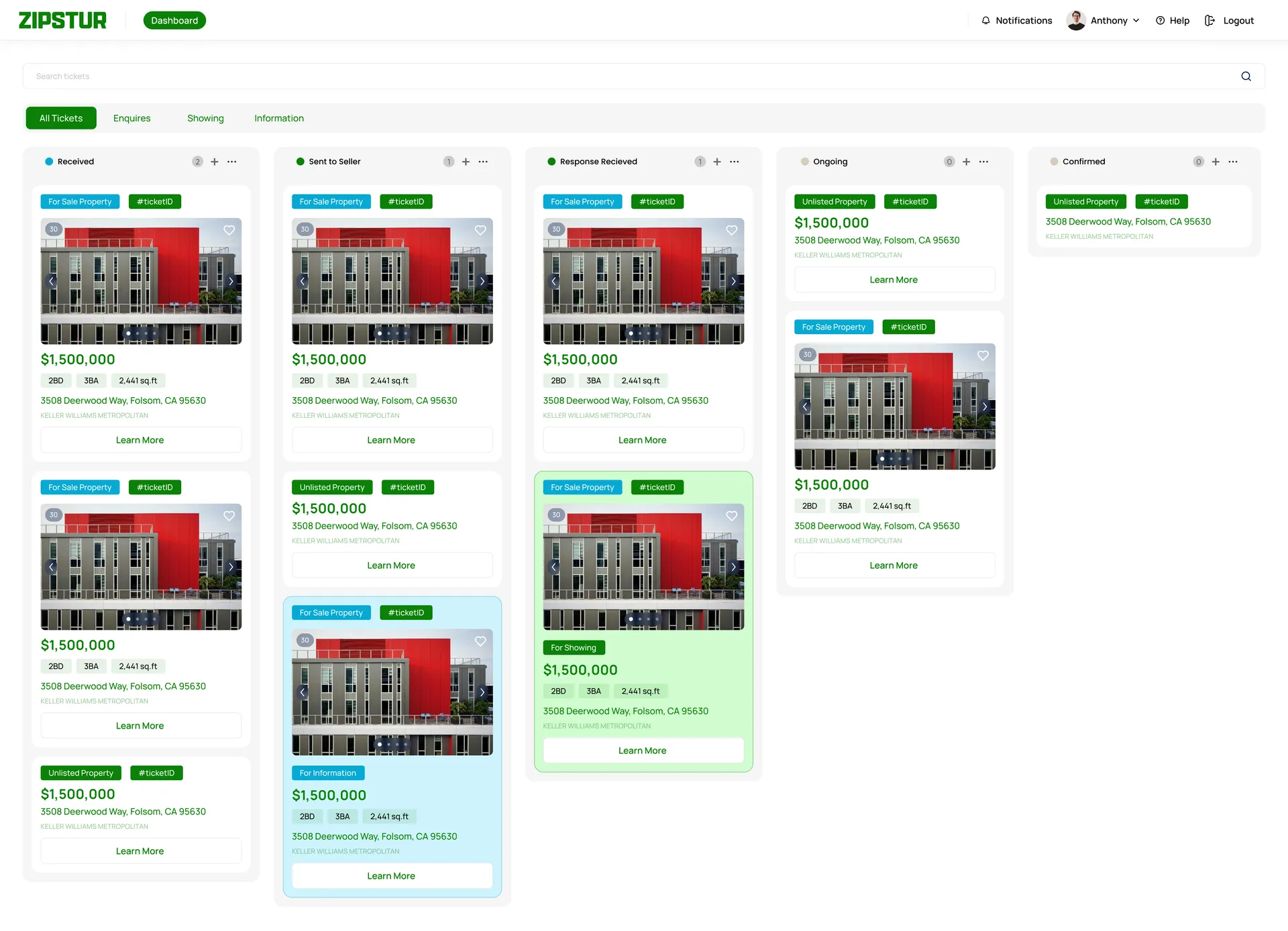 Zipstur — Real Estate Platform UI Design — 02