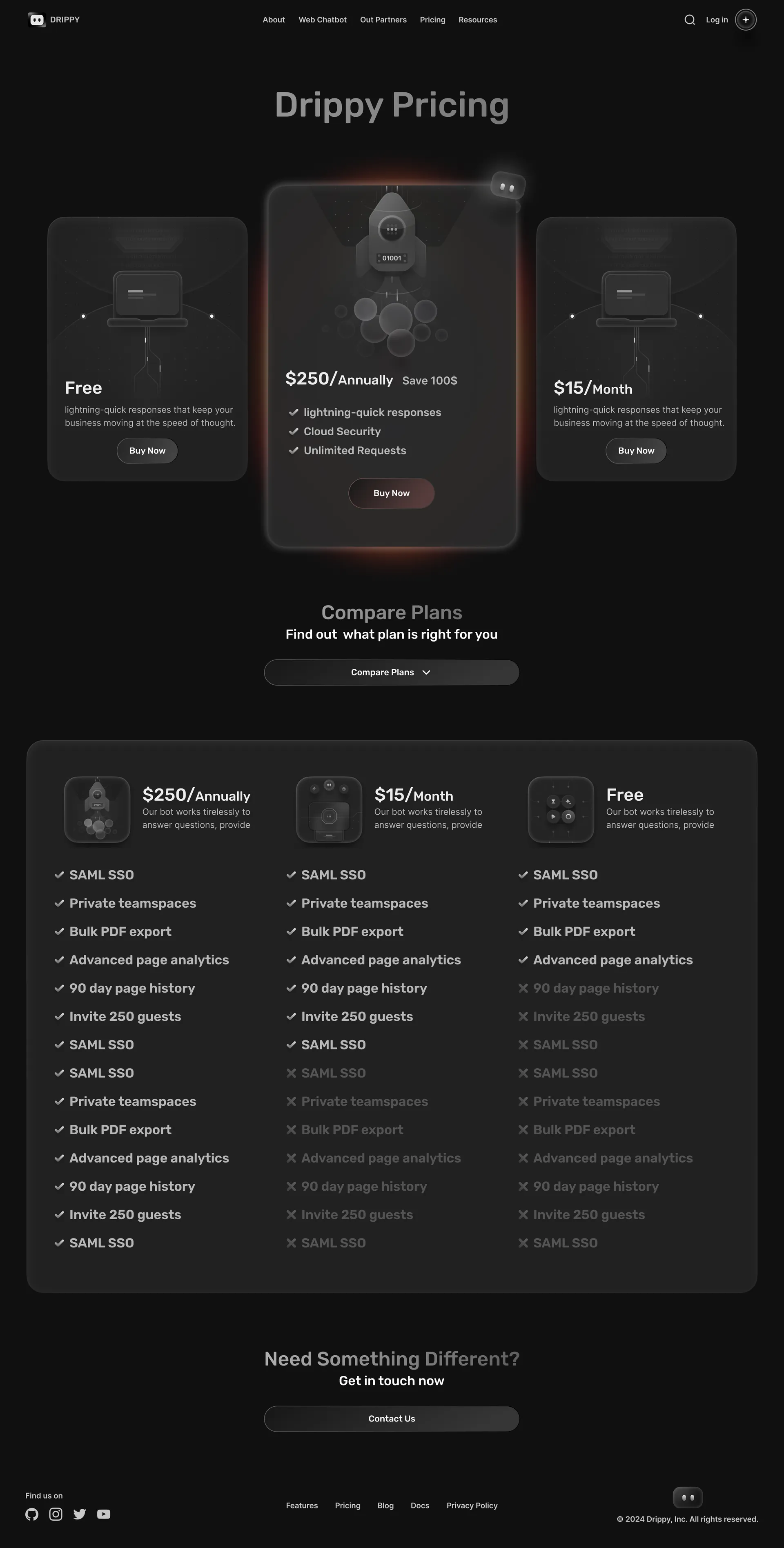 Drippy — AI Support Chatbot SaaS Website Design — 02