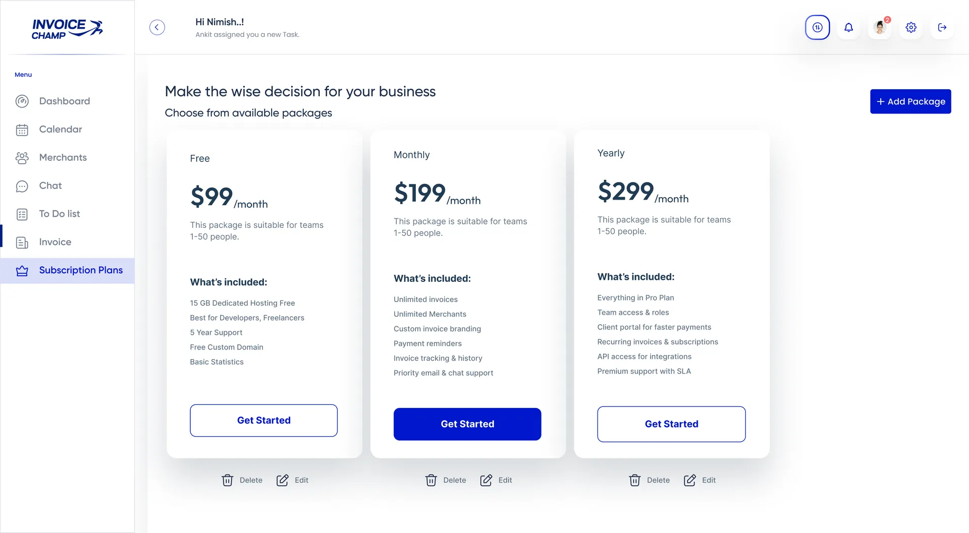 Invoice Champ — Invoicing SaaS Dashboard UI Design — 04