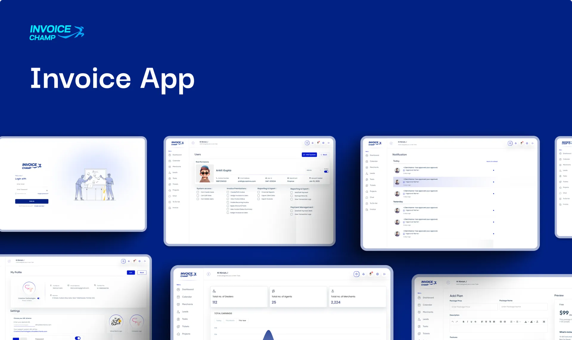 Invoicing SaaS Dashboard Design | Invoice Champ UI