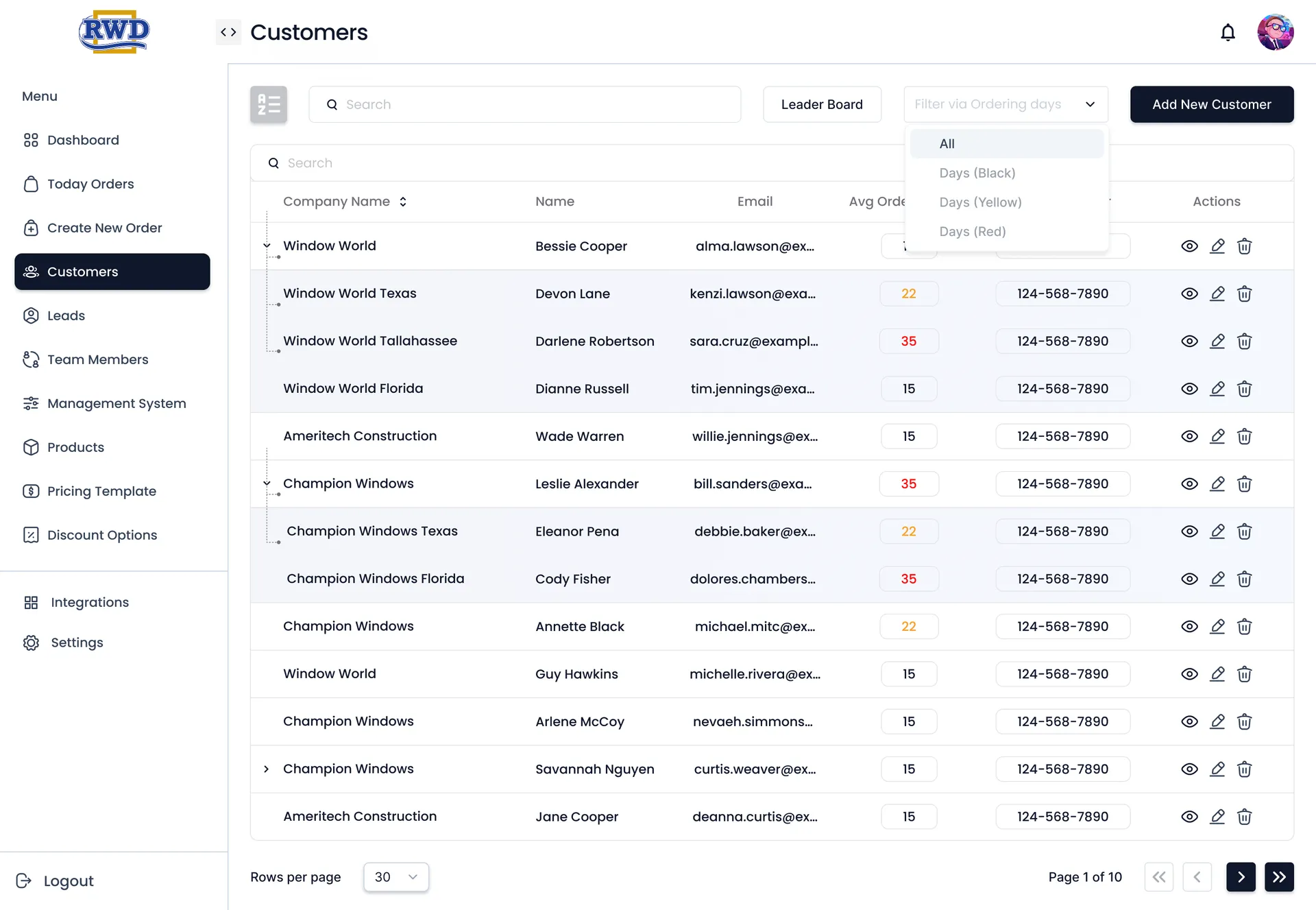 RWD Order Management Dashboard — B2B Wholesale Admin Portal — 03