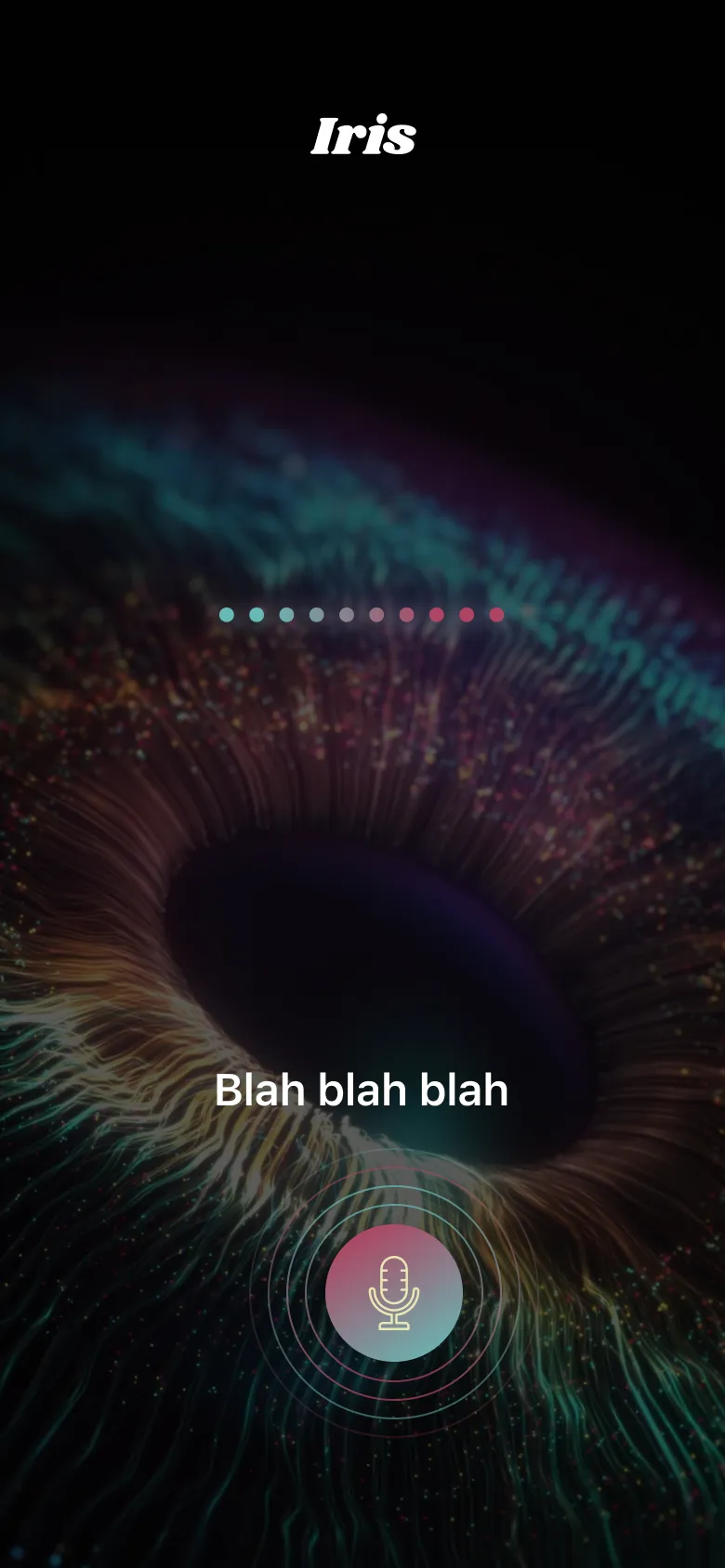 Iris — AI Voice Assistant App | Dark Mobile UI — 02