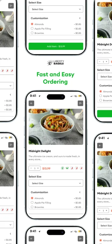 Liberty Bagels App Design — Food Ordering & Cart Mobile UI — 02