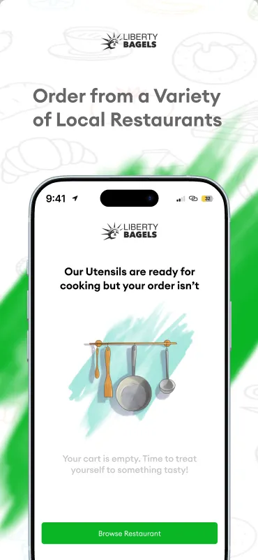 Liberty Bagels App Design — Food Ordering & Cart Mobile UI — 03